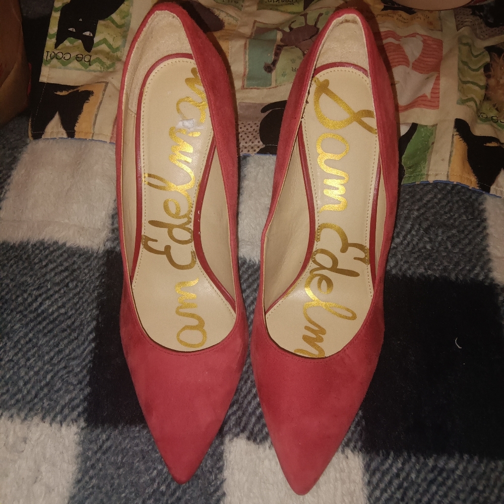 Sam Edelman Red Kitten Heel Pumps